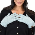 thumbnail image 2 of C.C Winter Warm Eco-Friendly Recycled Yarn Touchscreen Texting Gloves, Heather Mint, 2 of 3