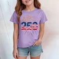 thumbnail image 2 of Yindaity 4th Of July Shirt for Girls Girl American Flag Shirts Bow Tshirt 4th of July Shirt Cotton Short Sleeve Tees(Purple,7-8 Years), 2 of 5