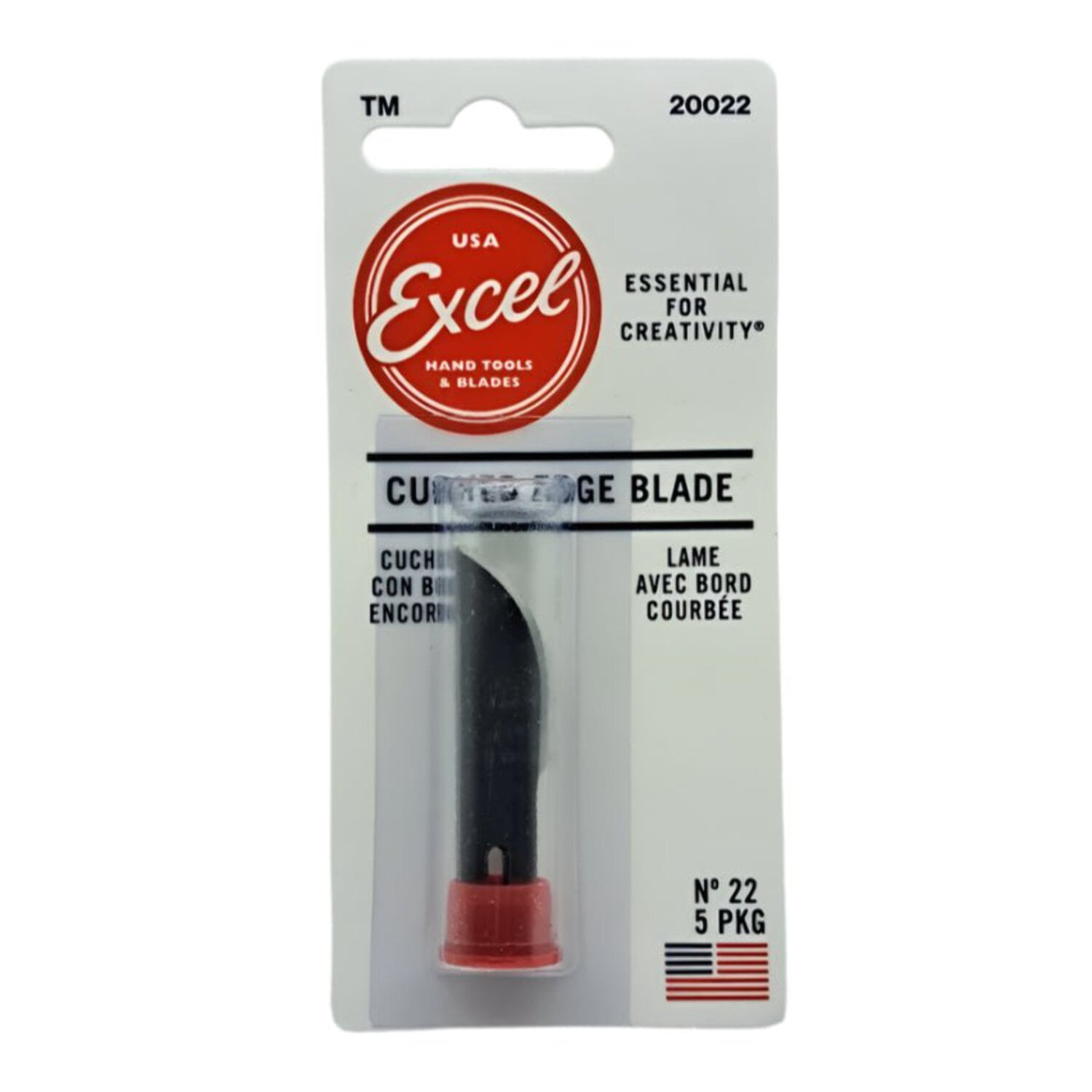 Excel Blades 22622 - #22 Curved Edge Replacement Blade, Carbon Steel, 100 pcs/Pk