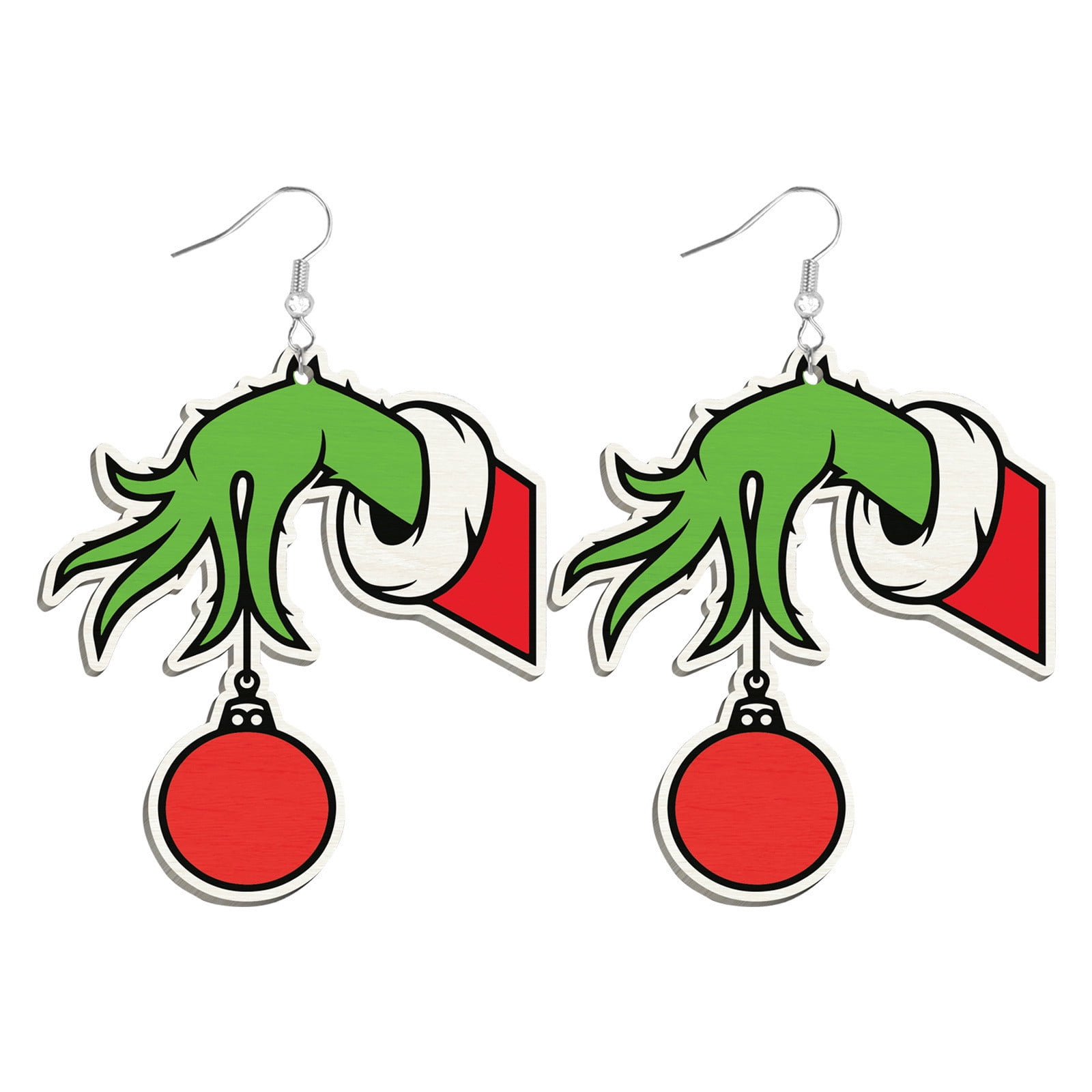 Boucles D’Oreilles Grinch De Noël – Vertes, Mignonnes – Accessoire De Fête, Déguisement, Humour