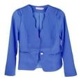 thumbnail image 1 of Chaqueta de Negocio de Mangas Largas Un Botón Cuello Ondulado Traje de Oficina Casual para Otoño Invierno Azul Baoblaze Chaqueta de trabajo para mujer, 1 of 8
