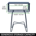 thumbnail image 3 of mDesign Steel Side/End Table Nightstand with Storage Shelf Basket - Navy Blue, 3 of 5
