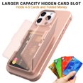 thumbnail image 4 of Allytechgroup iPhone 16 Pro Max Case with Screen Protector, Hidden Cards Slots & Makeup Mirror Full Body Shockproof Anti-Scratch Drop Proof Phone Case Cover for Apple iPhone 16 Pro Max, Rosegold, 4 of 6