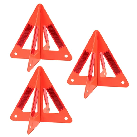 ITSELFER 3pcs Warning Triangle Foldable Emergency Safety Reflective Roadside Triangles