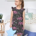 thumbnail image 4 of Fotbe Lovely Mom Ever Vestido de Dormir para Niñas de 3 a 10 Años, Mangas Cortas, Estilo Princesa, Pijama Camisón con Mangas Voladas-Small, 4 of 6