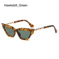 thumbnail image 1 of Fashion Small Frame Sun Protection Metal Chain Temples Eyewear Square Sun Glasses Shades Women Sunglasses HAWKSBILL_GREEN, 1 of 1