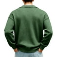 thumbnail image 4 of Dresfit Waffle Sweatshirt Men Mock Neck Quarter Zip Pullover Winter Spring Patchwork Lapel Sweater with Pockets Zipper Half Zip Color Block Shirt Green XL, 4 of 6