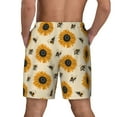thumbnail image 4 of Uemuo Sunflowers And Bee Pattern Mens Swim Trunks Quick Dry Board Shorts with Mesh Lining, Stretch Beach Shorts Quick Dry No-Chafing Board Shorts-3X-Large, 4 of 9