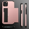 thumbnail image 6 of Wallet Case for iPhone 14 Plus, Rugged Case with Credit Card Holder Sliding Slot, Military Grade Shockproof Scratch Resistant Anti-Drop Phone Cover for iPhone 14 Plus, Rosegold, 6 of 8