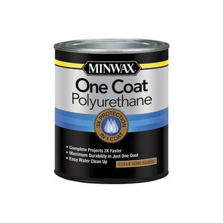 Minwax® One Coat Polyurethane Clear, Semi-Gloss,