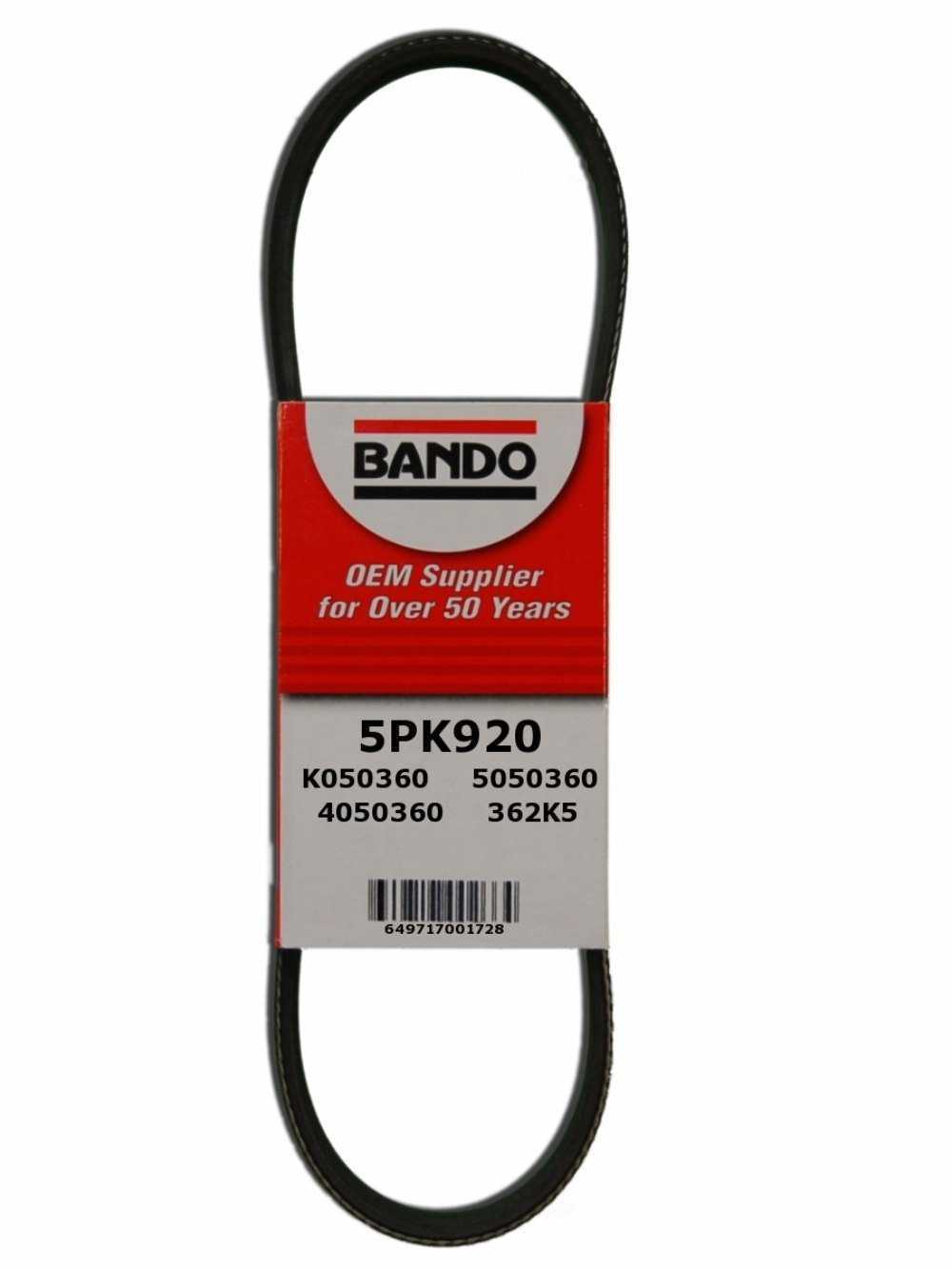 Bando USA Serpentine Belt Fits select: 1985-1988 TOYOTA COROLLA, 1984-1987 FORD ESCORT