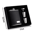 thumbnail image 2 of Set de regalo de petaca, petacas para licor para hombres con funda de cuero negro, 2 of 5