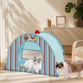 thumbnail image 1 of Tienda de campaña para gatos, tienda de campaña para perros, casa de perro portátil y transpirable para interiores, cama para gatos pequeños, gatos y Azul, 1 of 8