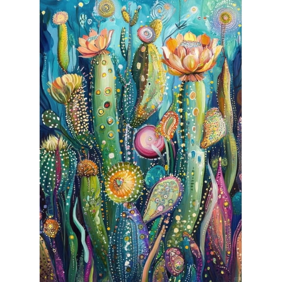 wooden puzzle Cactus Garden Fantasy Intelligent Game Fit togather a magic Art for home Decoration or Prensent 500 pieces