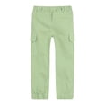 thumbnail image 4 of LittleSpring 4T Boys Pants with Elastic Waist Relaxed Fit Cargo Pants Twill Midweight Solid Green, 4 of 6