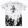 thumbnail image 2 of Sakkas Fleur de Lis Tree Branches Metallic Silver Embossed Cotton Mens T-Shirt - White - Large, 2 of 2