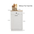 thumbnail image 2 of Trash Cabinet Double Tit Out Trash Bin, Dog Proof Hideaway Tilt Out Double Trash Can Holder with Two Drawers, Free Standing Recycling Cabinet for Kitchen Living Room White Double Door Black, 2 of 12