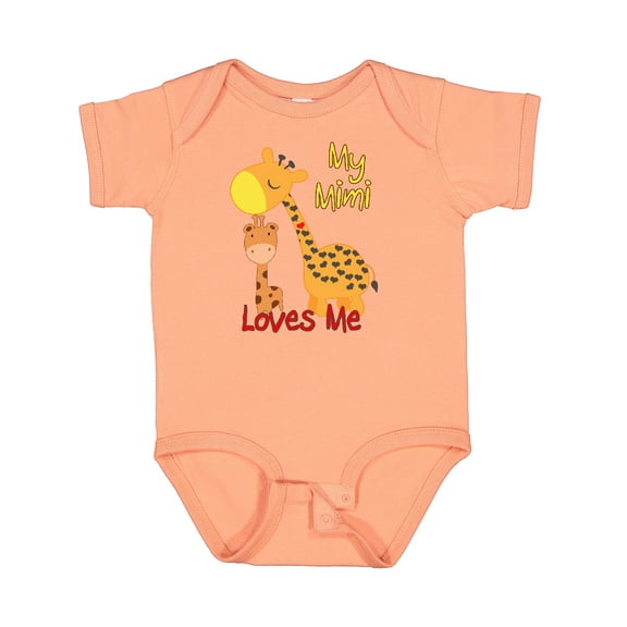 Inktastic My Mimi Loves Me Giraffe Boys or Girls Baby Bodysuit