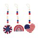 thumbnail image 2 of Independence Day Wood Bead Garland Hanging Ornaments - Patriotic Red White Blue Rope Pendant Decor, Flag HeartMotifs, 27cm for Home Party, 2 of 6