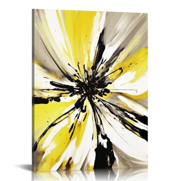 MAXIAO Yellow Flower Wall Art Decor Modern Abstract Canvas Painting Prints Pictures Artwork Home Decor For Kitchen Living Room Dining Room