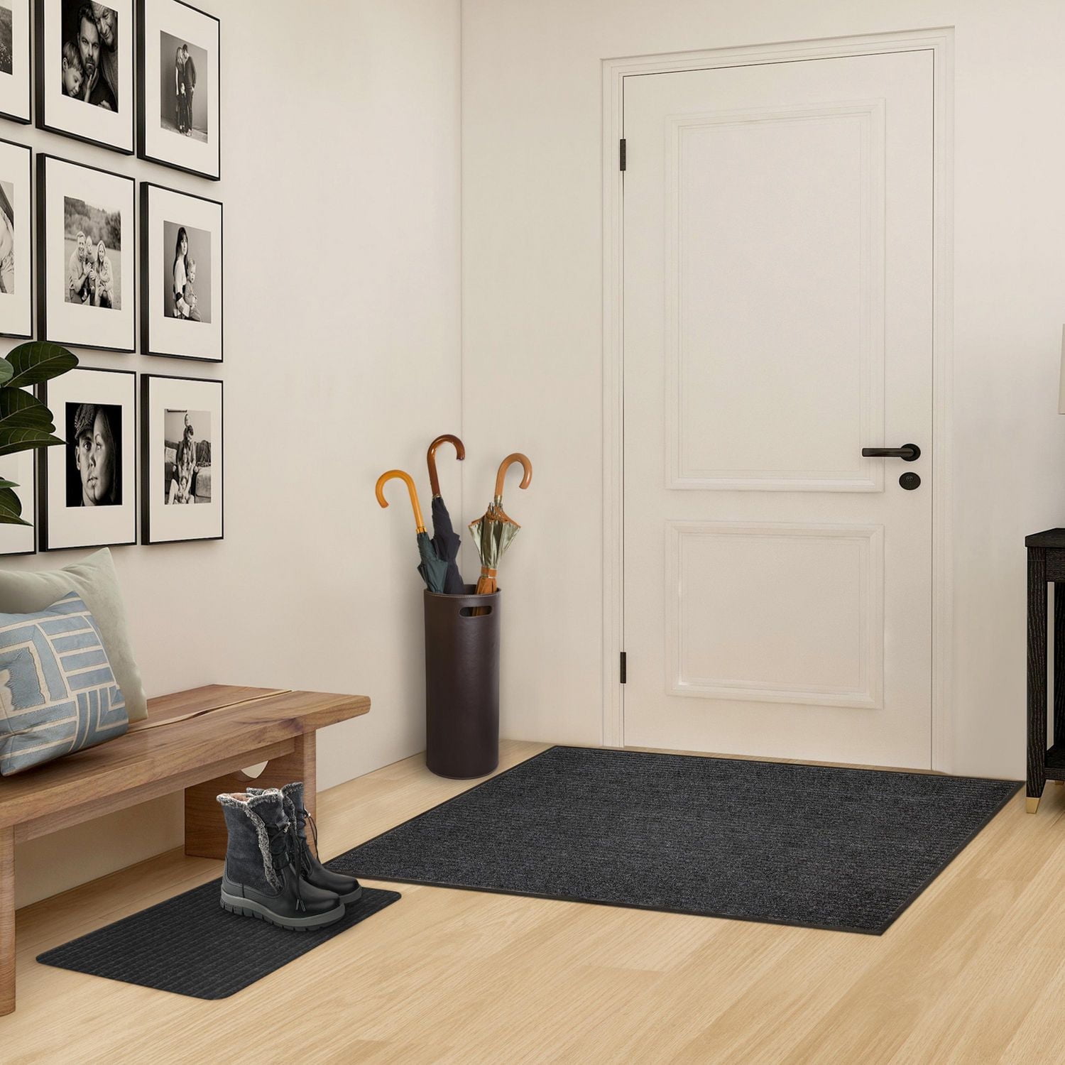 30-inch x 48-inch + 16-inch x 24-inch BOGO Charcoal Needlepunch Mats with Vinyl Backing