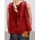 thumbnail image 3 of Camiseta sin mangas FUNTOUR para mujer, ribetes de encaje, playa, vacaciones, color rojo vino, 3 of 3