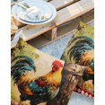 thumbnail image 2 of Pack of 2 Outdoor Pillow Covers, Cock Farmhouse Chicken Vintage Oil Painting Red Plaid Waterproof Square Throw Pillowcase Cushion Decorative Pillow Covers for Couch Patio Tent, 24x24 in, 2 of 6