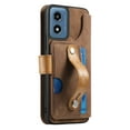 thumbnail image 2 of Decase Fashion Anti-Scratch Case for Moto G Play 4G 2024 Shockproof Wallet Cover with RFID Blocking Wrist Strap Flip Credit Card Holder Slot, Folio PU Leather+TPU Bumper Back Cover,Brown, 2 of 6