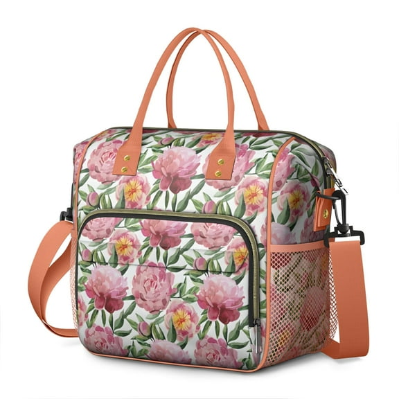 Pioneer Flower Floral Print Pattern Womens Lunch Box for Work,Insulated Large Lunch Bag for Tween and Teen,Loncheras Para Mujer,Leakproof Adult Lunch Bag for Work,Beach,Travel,Picnic,Camping
