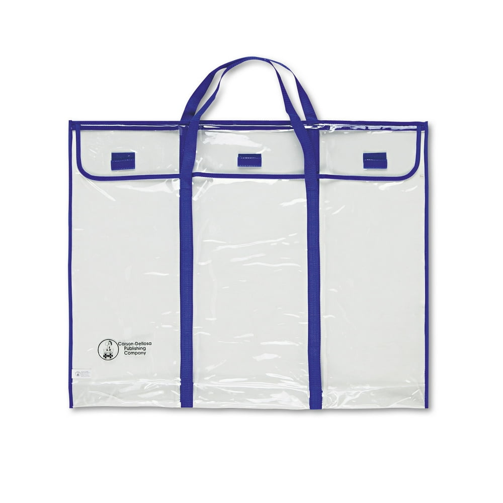 Carson Dellosa Blue & Clear Vinyl Bulletin Board Storage Bag, Pocket Chart Storage, Classroom