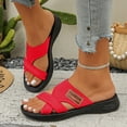 thumbnail image 2 of Dakaela Summer Sandals for Women 2026 with Arch Support Orthopedic Slip on Slides Ladies Comfortable Summer Beach Casual Slippers Red Size 9, 2 of 8