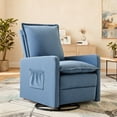 thumbnail image 3 of FIONA'S MAGIC Recliner Chair,Nursery Glider for Living Room, Upholstered Swivel Glider, Linen Blue, 3 of 10