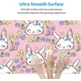 thumbnail image 5 of Pink Easter Mouse Pad 31.5x11.8 XL Cute Rabbit Bunny Floral Anime Kawaii Design Extended Mousepad Large Keyboard Mouse Mat Desk Pad with Non-Slip Rubber Base Stitched Edges for Home Office Game, 5 of 6