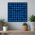 thumbnail image 6 of Black Blue Plaid Wooden Wall Clock Silent Non Ticking, Country Buffalo Checked Gingham Square Wall Clocks Battery Operated, Decor Clock for Home Office, Living Room, Kitchen, 10 Inch, 6 of 9