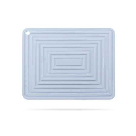 

2Pcs Table Mat Kitchen Non-slip Pot Dish Placemat Holder Flexible Reusable Countertop Cushion Cup Dining Room Desktop Pad Light Blue