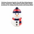 thumbnail image 2 of Christmas Snowman Squishy Toy with Slow Rising Squeeze Design, Single Piece, White with Red and Navy Blue Striped Accessories, for Holiday Desk Decoration and Relaxation Relief, 2 of 3