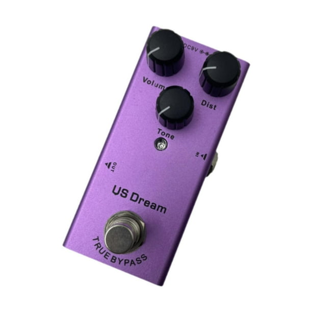 Pedal de efectos para guitarra eléctrica, estéreo, portátil, CC 9 V, True Bypass Distorsión estadounidense