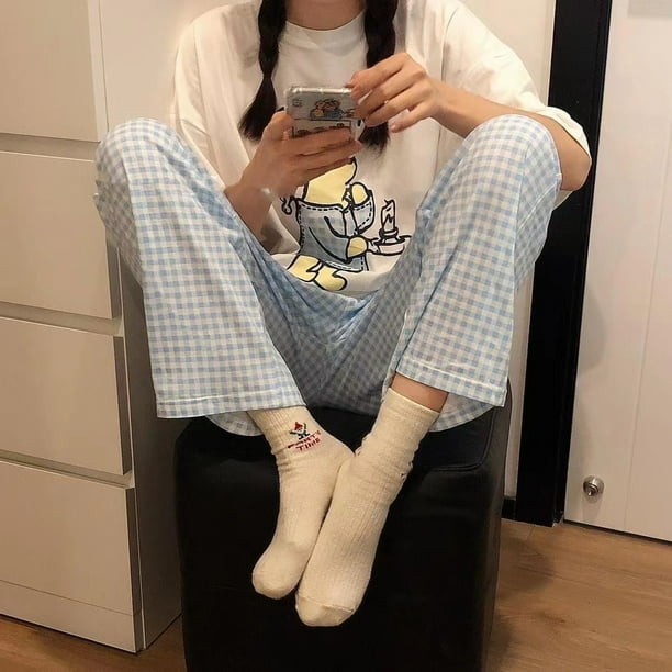 Pantalones de pijama de primavera y verano Pantalones de mujer Pantalones de vestir exteriores Pantalones finos Pantalones holgados para estar en casa Pantalones para caminar de mujer Pantalones para
