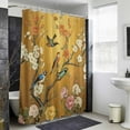 thumbnail image 6 of Xipuska White Spring Floral Shower Curtain - Water Repellent Fabric Shower Curtains Washable, Farmhouse Birds Flowers Branches Decorative Polyester Cloth Bathroom Curtains Modern Bath Decor 36"x72", 6 of 6