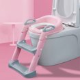 thumbnail image 4 of Asiento De Inodoro Para Aprender A Ir Al Baño con escalón, taburete, manijas de escalera, orinal para niños, asiento con cojín suave para niños y niñas, 4 of 6