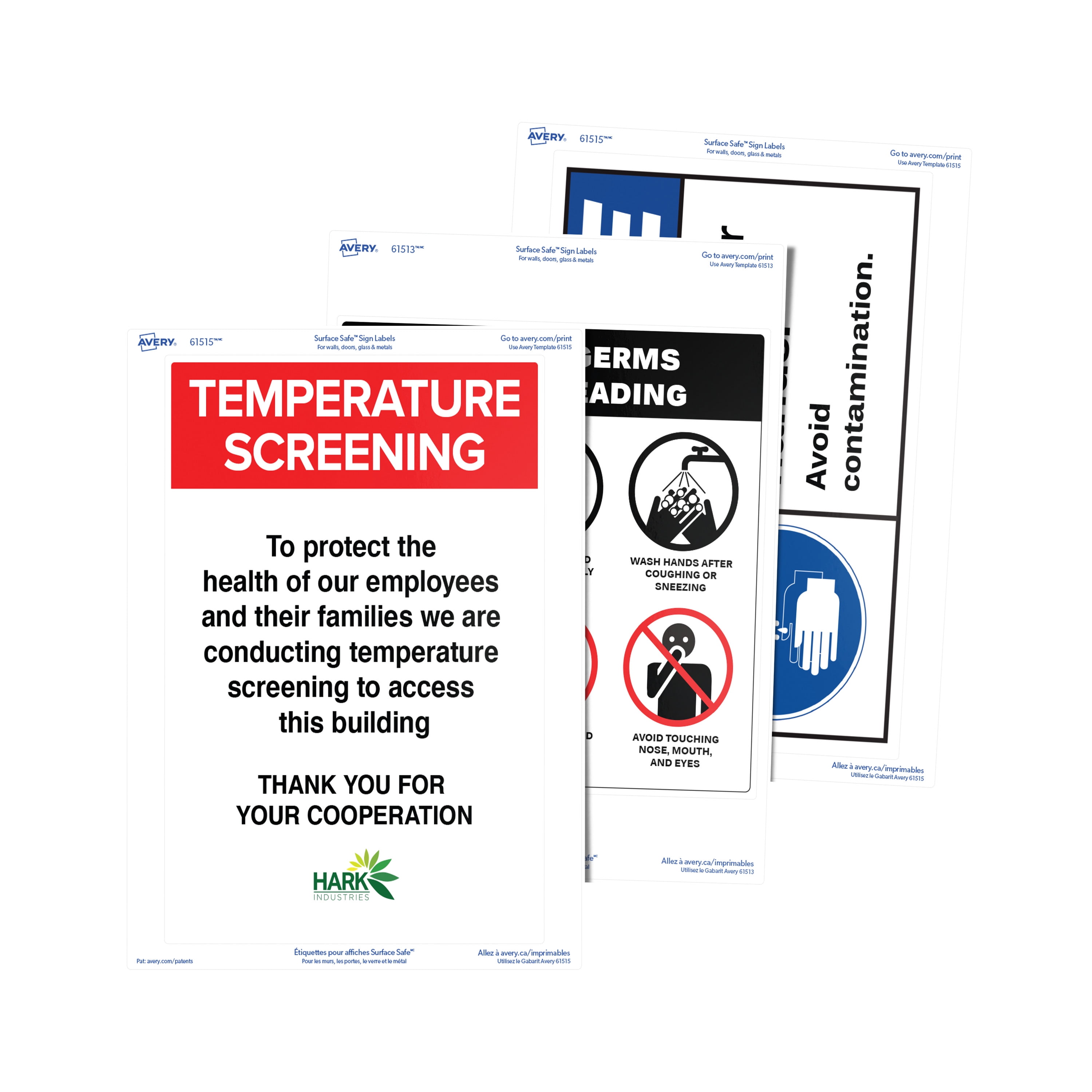 Avery Removable Label Safety Signs, Printable, 7"x10", 15/PK (61515)