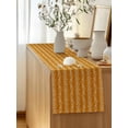 thumbnail image 5 of Table Runner 72 Inches Long for Kitchen Dining, Orange Spring Leaves Dresser Scarf Farmhouse, Dining Table Decorations for Wedding/Parties, Pastoral Botanical Striped Flowers 18 x 72 In, 5 of 8