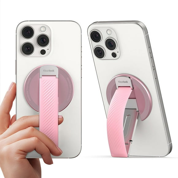 Empuñadura de teléfono con soporte, soporte magnético para iPhone MagSafe