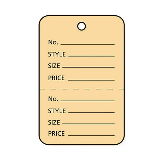 SSWBasics Small Unstrung Buff Perforated Coupon Price Tags - 1000- Scalloped Tags for Retail - Paper Tags  Durable Tags  Elegant Hang Tags for Retail Display and Merchandise Labeling