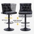 thumbnail image 6 of FIRAVOE Bar Stools Set of 3, Adjustable Swivel Bar Stools with Backs (19.5" Wide Seat) Faux Leather Counter Height Barstools Counter Stools Kitchen Island Bar Chairs, Black, 6 of 10
