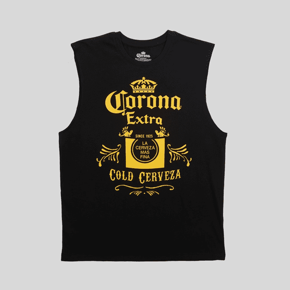 Men's Corona Muscle Tank Top - Black, Small