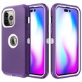 thumbnail image 4 of Xhy iPhone 14 Pro Max Case with Screen Protector Military Grade Heavy Duty Protection 3 in 1 Shockproof Armor Rugged Durable Detachable for iPhone 14 Pro Max 6.7 inch 2022 Phone - Purple+White, 4 of 6