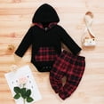 thumbnail image 2 of 9 Months Baby Boys Clothes 12 Months Boys 2PCS Christmas Outfits Set Hoodie Top Plaid Pants Set Infant Boys Long Sleeve Outfits Set Black, 2 of 8