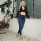 thumbnail image 2 of Jeans Mujer Super Skinny Tiro Medio Stretch Azul Oscuro, 2 of 7