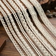thumbnail image 4 of 20 Yard Beige Scalloped Edge Lace Antique Crochet Cotton Lace Trim Vintage Decorative Lace Decorative Ribbon Lace Fabric for Sewing Craft Wedding Decoration,width 0.59 in, 4 of 5